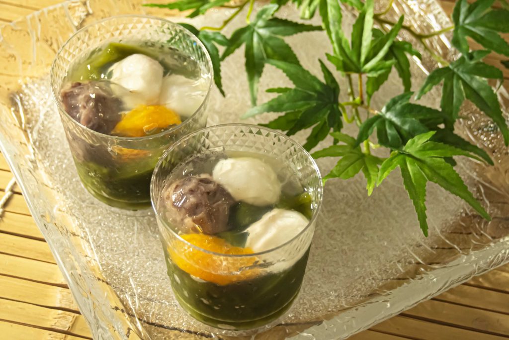 【夏季限定】足柄抹茶のもっちりあんみつ